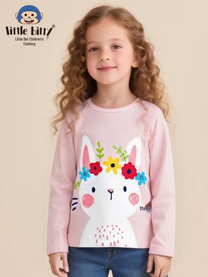 Cartoon Kaninchen Print Mädchen Langarm T-Shirt - Herbst/Winter Kollektion