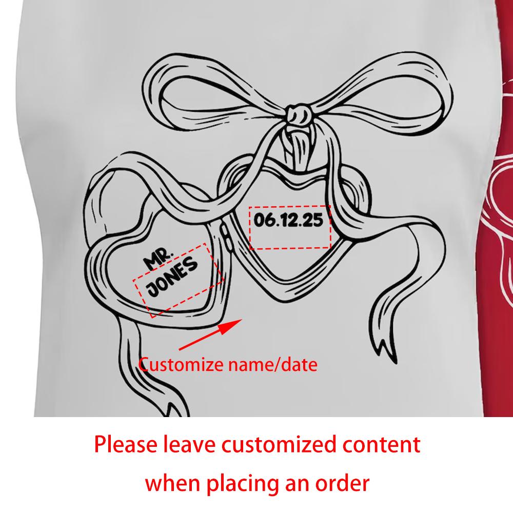 Personliga matchande förkläden för nygifta par Bröllopspresent till brud och brudgum Jubileum Smekmånadspresenter till nytt par