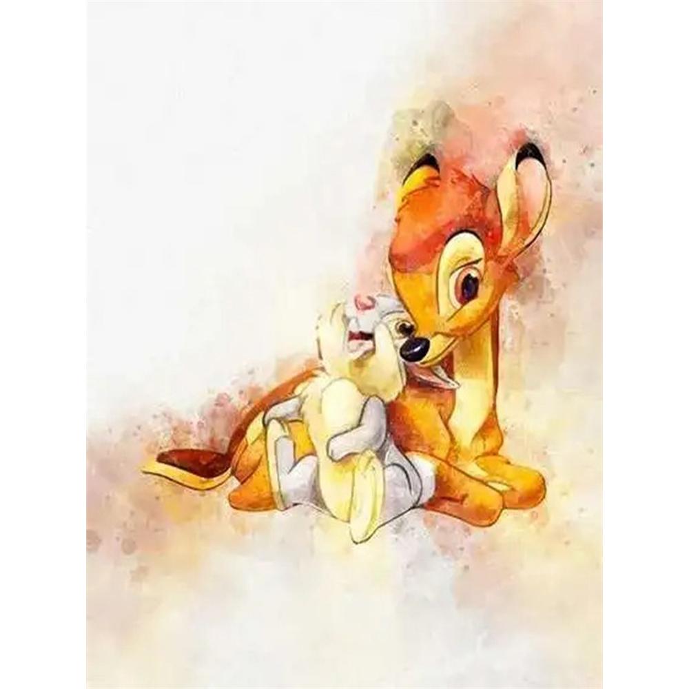 

Disney Diamond Painting Bambi and Sump Watercolor Art Diamond Mosaic Cross Stitch Diamond Inlaid Room Decoration Gift Round 20x30cm