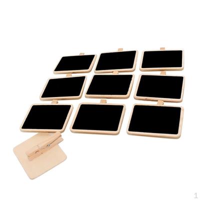 0PCS Pequeno Mini Quadro Negro De Madeira Quadro Negro Nota Memorando Quadro De Mensagens Com Clipe De Pino