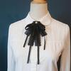 Necktie Bowtie Lace Ribbon Brooch Pin for Women and Girls Pearls Bowknot Brooch Lapel Pin Shirt Jabot Collar Corsage