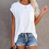 2026 Spring/Summer New Solid Color T-Shirt Top for Women, Casual Round Neck Short Sleeve