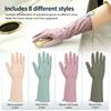 8Pairs Rubber Kitchen Dishwashing Gloves 13 Inch Long Latex Gloves with Hanging Hook and Nonslip Texture Household Cleaning Tool