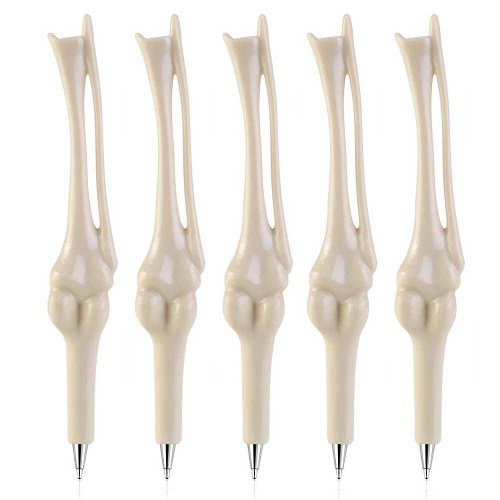 5-10pcs Bone Ballpoint Pen Creative Novelty Pens Black Ink for Halloween Artist  Nurse School Office Party