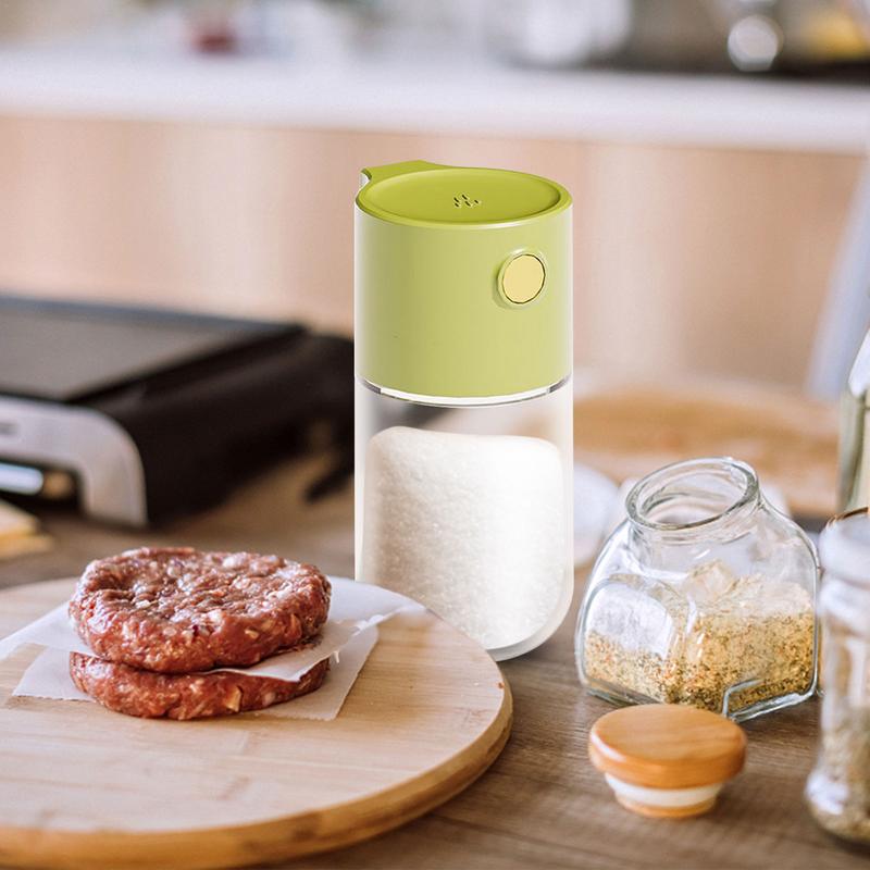 Bottiglia per Controllo Sale Shaker per Zucchero a Velo Dispenser Trasparente a Spinta Quantitativa Precisa Dispenser Misurino