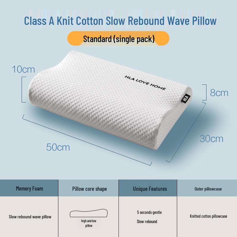 Men's Knitted Memory Foam Pillow Pair - Slow Rebound, Neck Support, Pressure-Free Comfort for Enhanced Sleep