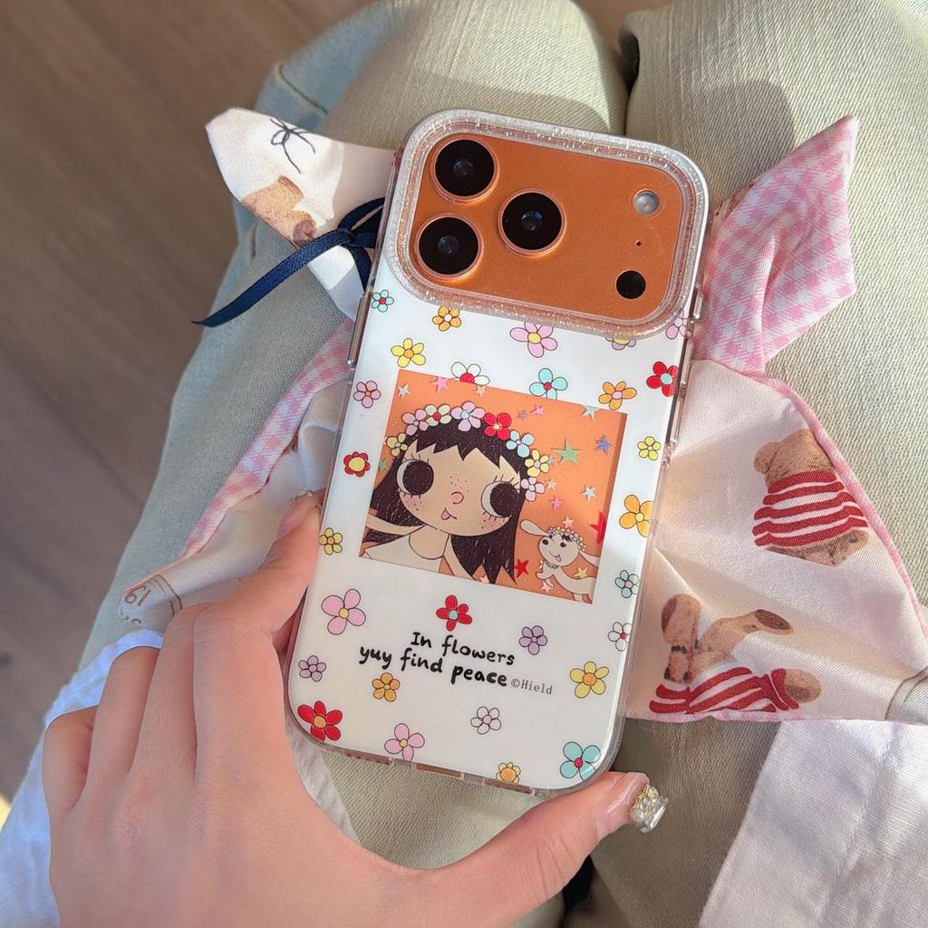 Anime Little Girl Flower iPhone 17 Pro Max Case - Anti-fall for Apple 16/15/14