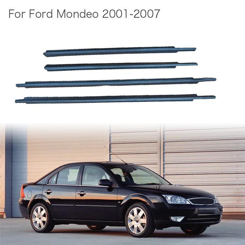 4Pcs Window Rubber Seals Trim For Ford Mondeo 2001-2007 Weatherstrip Seal Side Door Glass Belt Waterproof Sealing Strip