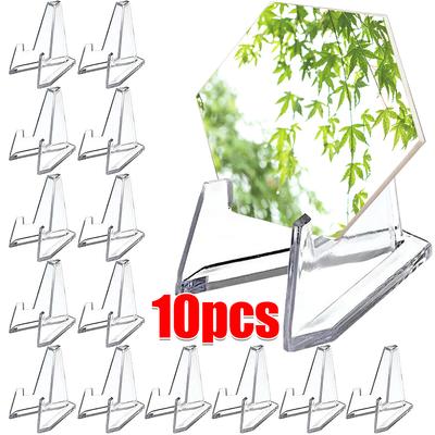1-10Pcs Acrylic Display Stand Triangle Commemorative Coin Watch Card Holder Transparent Display Rack for Exhibitions Home Decor