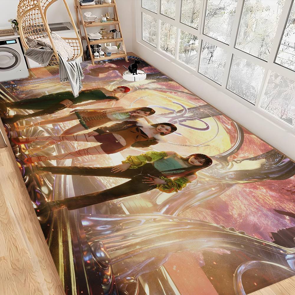 Korean Kpop Group A-Aespas Door Mat Cheaper Anti-slip Modern Living Room Balcony Printed Bedside Mats