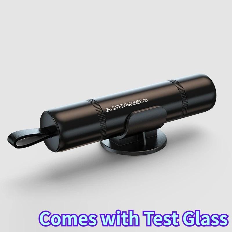 Car Safety Emergency Hammer, Emergency Glass Window Breaker With Base, Car Seat Belt Cutter, Automotive Emergency Escape Tool чёрный