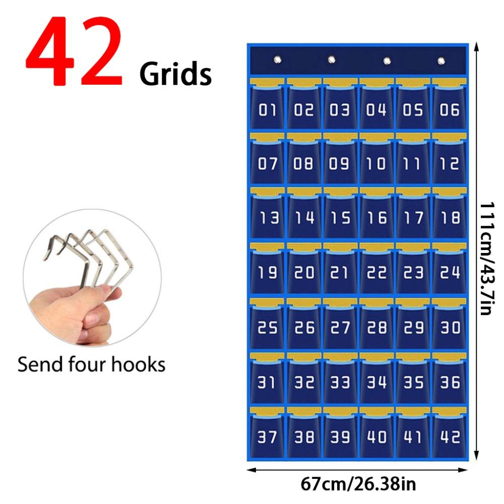 30/36/42/48 Grids Phone Hanging Bag Numbered Wall-mounted Phone Storage Bag Thickened Sundries Organizer Bag