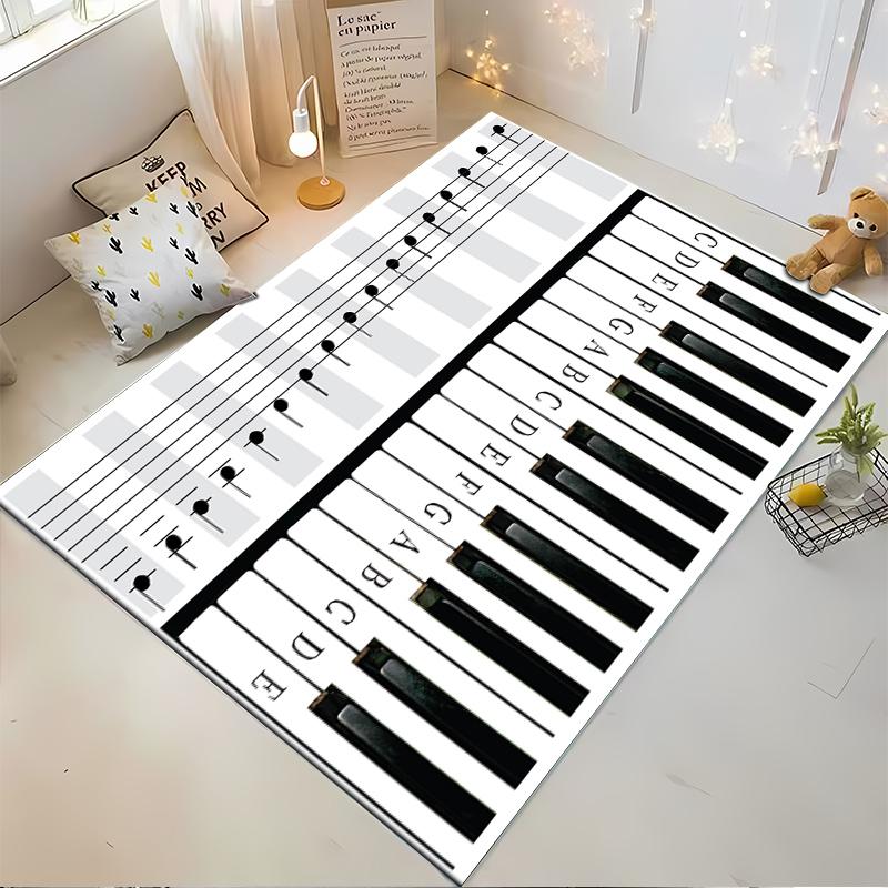 Piano Keys Music Theme Area Rug Suitable for use as an anti-slip game mat for living room and bedroom sofas