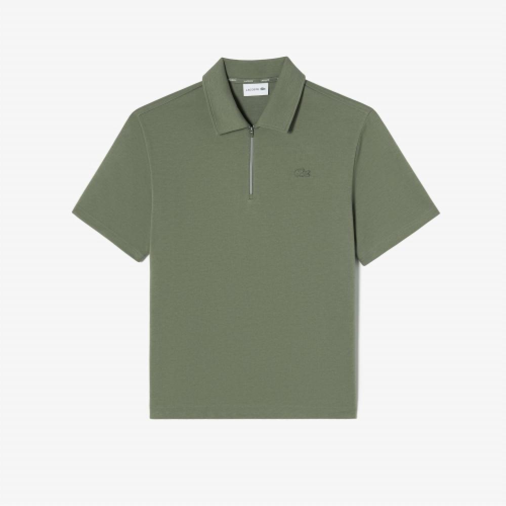 

LACOSTE Мужская толстовка с коротким рукавом на молнии до половины [хаки]