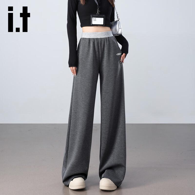 Women s High-Waist Patchwork Wide-Leg Casual Pants S
