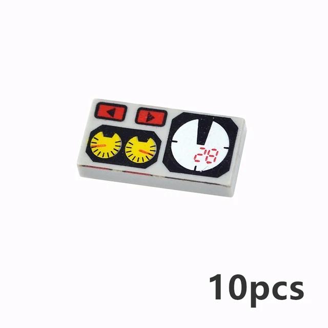 MOC Tile Smooth Printed 1x1 1x4 1x6 2x2 Assemble Particles 2431 3068 Flat Wood Grain Pattern Traffic Warning Bricks Accessories