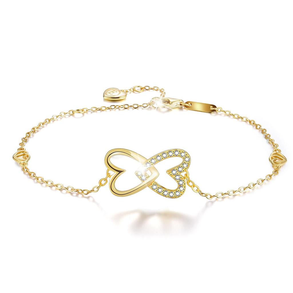 Romantic Double Love Heart Bracelets 