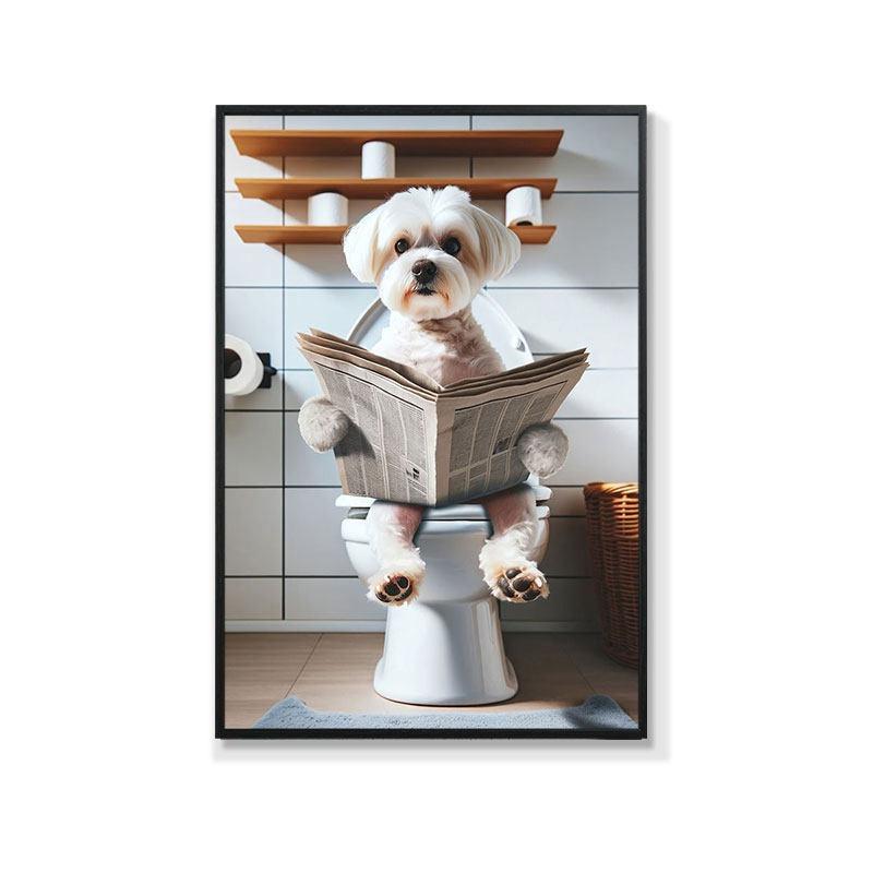 Retro Creative Animal Bathroom Canvas Painting Lion Cat Bar Toilet Bathroom Decoration Painting for Modern Living Room Asian Style Home Decor