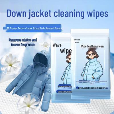 Portable No-Rinse Down Jacket Cleaning Wipes - Emergency Stain Remover, Leaves No Marks