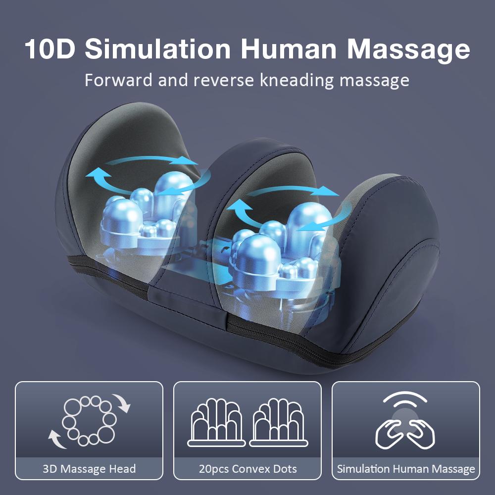 Electric Intelligent Foot Massage Device with Remote Control Household Calf Massager Red Li Kneading Therapy for Foot Relaxation
