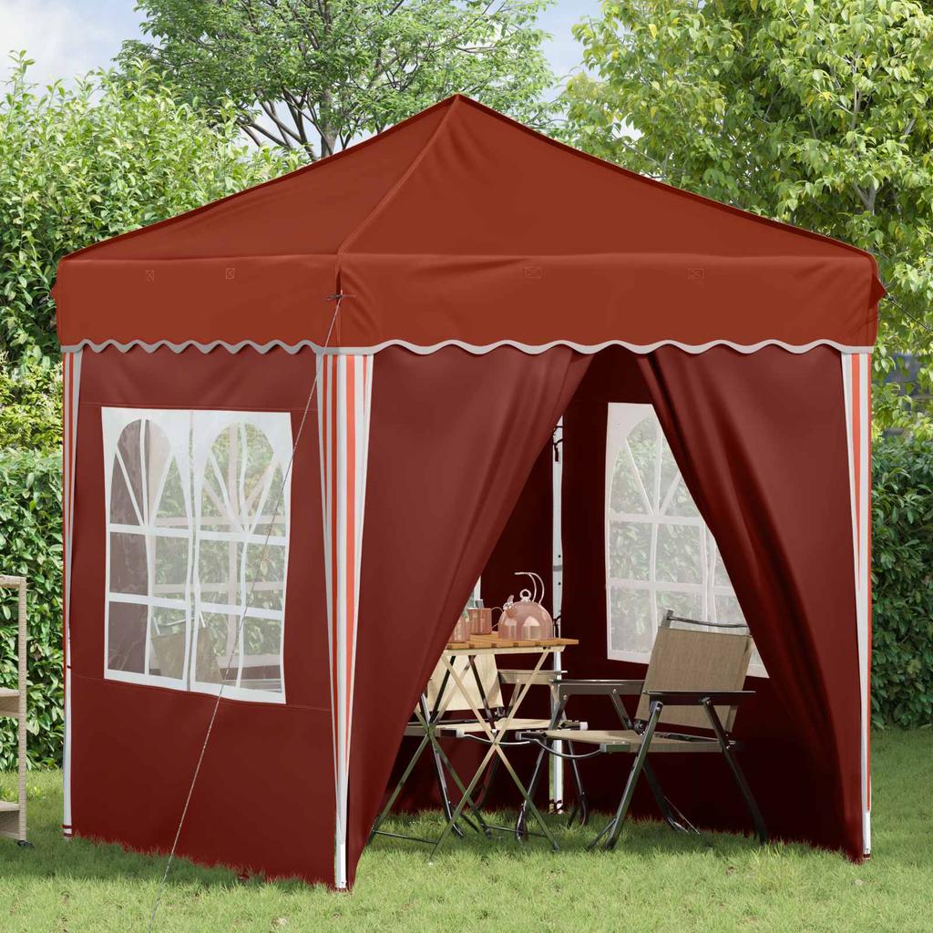 Pop Up Party Tent 195 X 195 X 245 Cm Terracotta Oxford Fabric