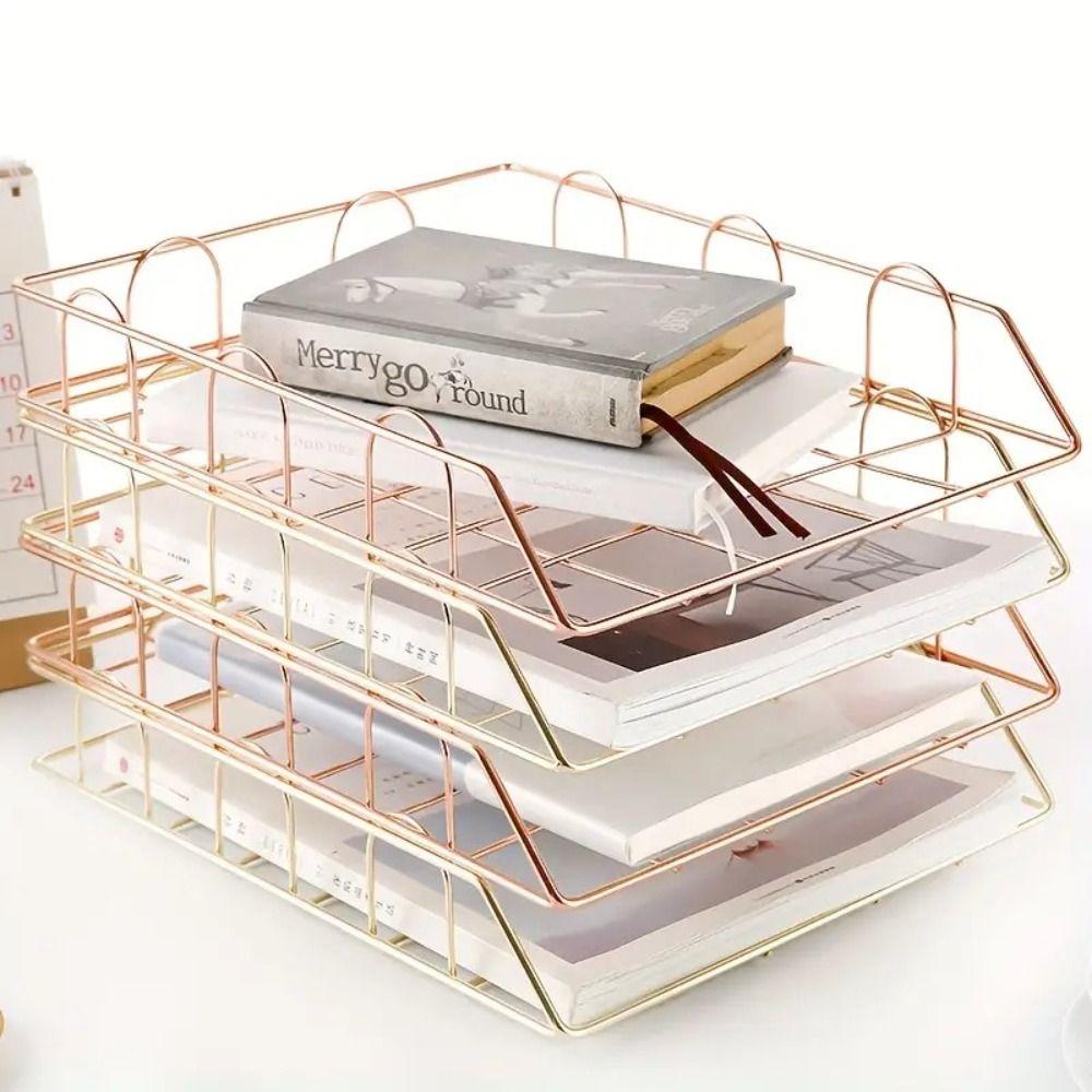 Organizer Rack Stackable File Folder Pen Holder Magazine File Rack  Desktop Storage