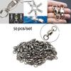 Premium Quality 50pcs Ball Bearing Swivels Double Round Split Rings For Fishing Tackle