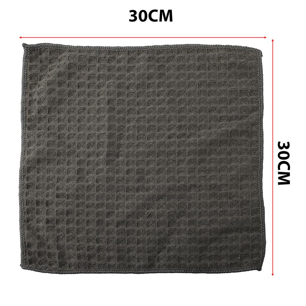 Microfiber Towels Waffle Towel Dish Cloth For Kitchen Towel 30*30cm Dark Grey Kitchen Dish Cloths Light Grey Waffle Towel