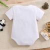 1-18 Months Baby Cute Spanish Letters "Hola Tio" Print Cotton Bodysuit Casual Short Sleeve Jumpsuit