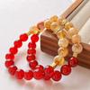 10mm Honigmilch-Abdeckung Natürlicher Citrin Chalcedon Kontrastfarbe Armband Armband