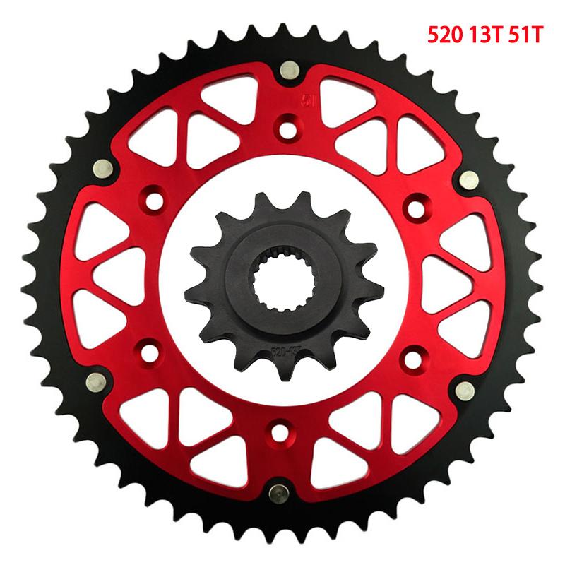 520 45T-52T 13T Motorcycle Front & Rear Sprocket For HONDA CR250R CRF450R CR500R CRE250R CRE450R Enduro CREF450X CREF500X CR 250
