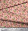 Soimoi Japan Crepe Satin Fabric Swirl,Leaves & Rose Floral Printed Fabric 1 Metre 42 Inch