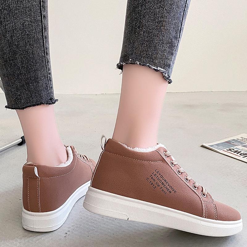Winter Velvet Flat Sneakers Women Fashionable Comfortable Snow Shoes Thickened Warm Student Casual Shoes