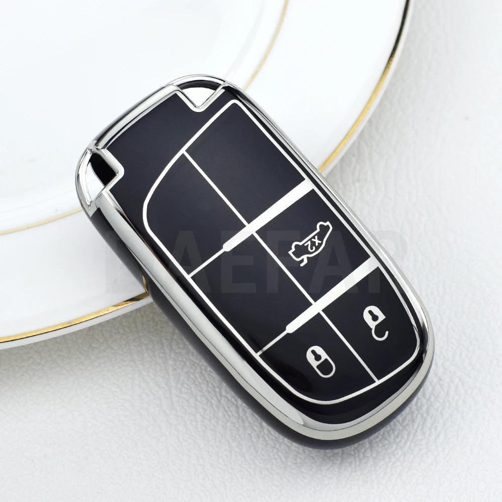 For Jeep Renegade Compass Grand Cherokee For Chrysler 300C Wrangler Dodge 5 Buttons Tpu Car Key Cover Case Fob Car Accessaries