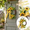 Sonnenblumen-Halbkranz für Haustür und Wanddekoration, Herbst-Hängeornament für Heimhof