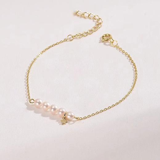 ins wind natural freshwater pearl bracelet star element sweet jewelry