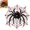 Gruselige Türaufkleber, Schaurige Schwarze Spinne, Statische Fenstersticker, Spinnennetz Glasaufkleber, Wiederverwendbare Halloween-Aufkleber für Spukhaus-Shop-Szene