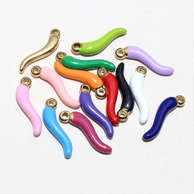 10pcs Enamel Chili Pepper Pendant Charms Stainless Steel  DIY Jewelry Making Accessories for Earrings Necklace Bracelet