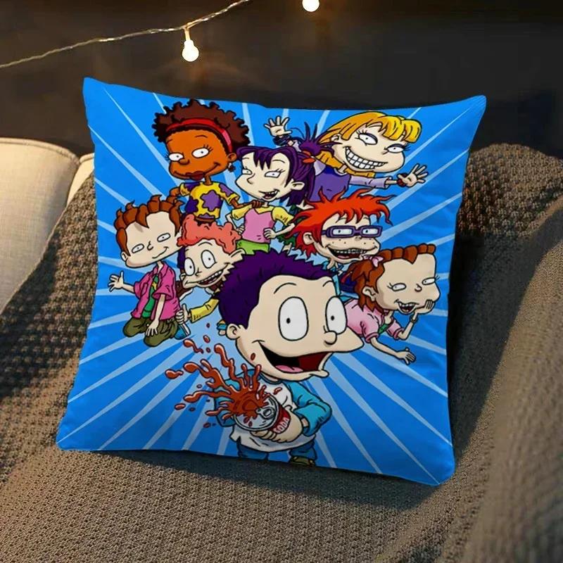 cartoon Pillowcases R-Rugrats Square Cushion Cover Luxury Pillow Cover Pillow Case Sofa Bed Room Decor Dakimakura Wedding Gift