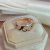 Unusual Black Enamel Ring For Women  Rose Gold Color Natural Zircon Rings Creative Ethnic Bride Wedding Jewelry