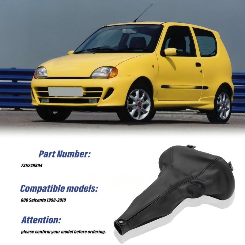 Auto Part for Seicento 1998-2010 Gear Shifter Knob And Leather Gaiter 735249804 Shifter Knob Gaiter Set Easy Installation