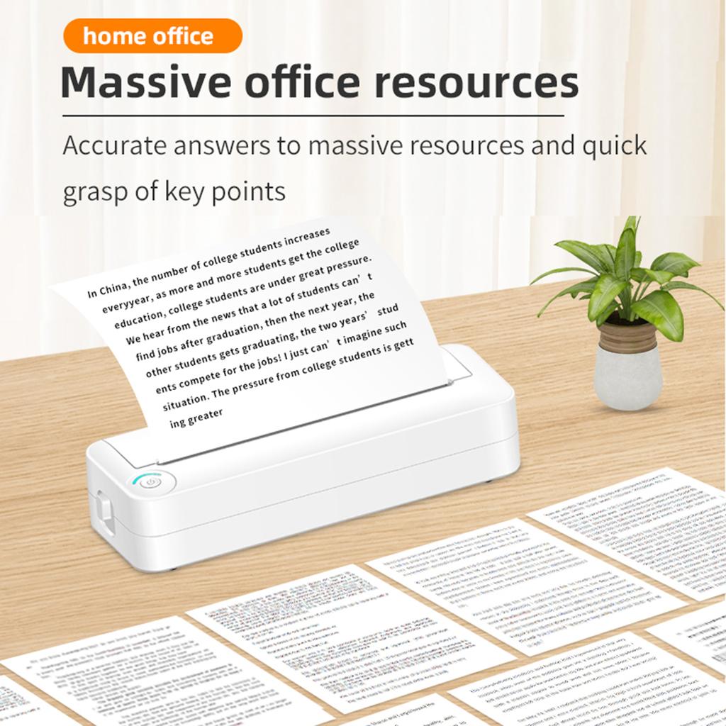 Przenośna drukarka bezprzewodowa drukarka bezatramentowa obsługuje papier termiczny 8,26""x11,69"" Drukarka BT