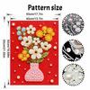 Colorful Flower Vase Floral Bouquet 5D Pearl Painting Kit with Frame DIY Sparkling Bead Canvas Art Relaxing Craft for Girls Room Decor