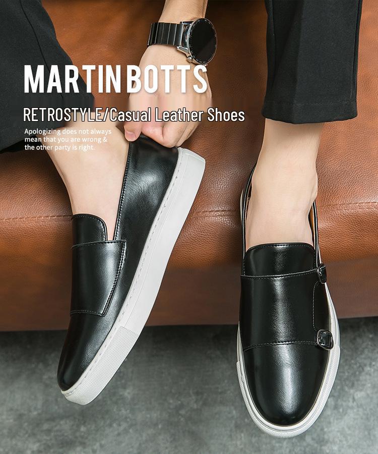 Men's Plus Size Tassel Slip-On Leather Shoes - European & American Fashion Casual Board Shoes