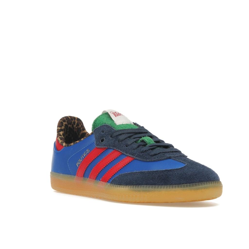 Sneaker Politics x adidas Samba Consortium Cup Herren-Sneaker Blau Blue-Bird Better-Scarlet IE0173