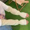 Gradient Color Ice Silk Arm Sleeves Loose Fit Breathable Sun Protection Arm Sleeves Elastic Long Sleeve Fingerless Arm Sleeves