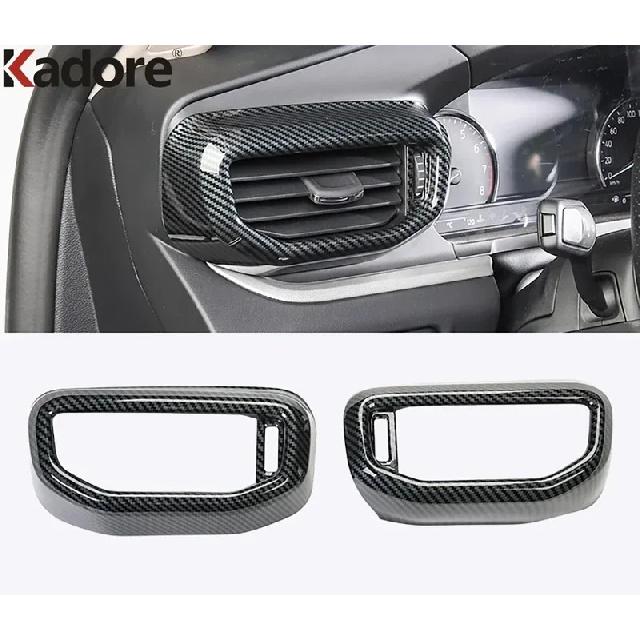 For Ford Explorer 2024 Carbon Fiber Car Front Side Air Condition Vent Outlet Cover Trim Interior Accessories