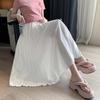 Maternity High Waist Pleated Chiffon Mid-Length Skirt - No Tummy Support, Summer Fashion.
