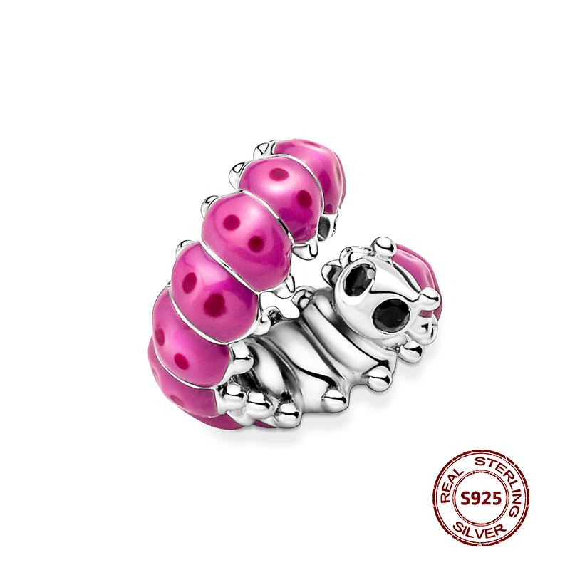 Charms camaleonte adatti a braccialetti originali alla moda in argento 925 con zircone, perlina a forma di polpo e tartaruga, ciondolo a forma di farfalla e lucciola, fai da te per realizzare gioielli