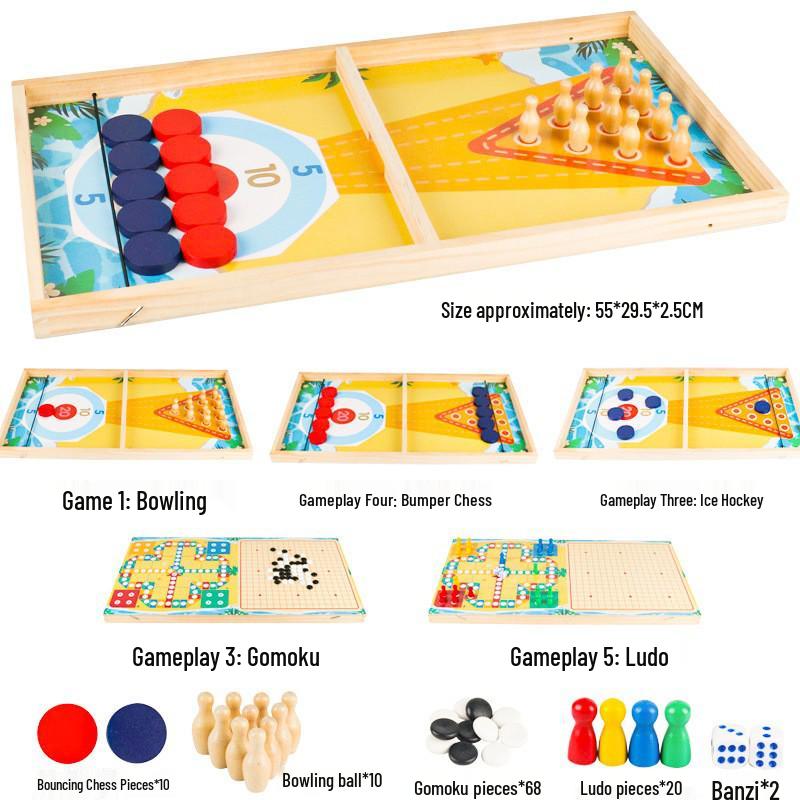 Bouncing Chess Catapult: Wooden Two-Player Battle Game for Parent-Child Interaction & Educational Fun